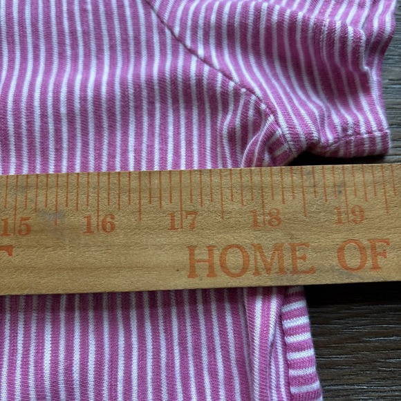 Soft Surroundings M Cotton Tunic Pink White Stripe Stretch Short Sleeve - Picture 9 of 10